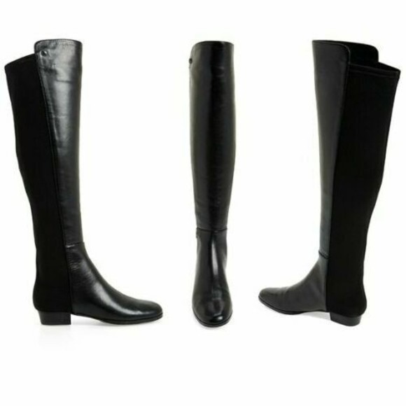 Vince Camuto Shoes - Vince Camuto Karita Over the Knee Boots Black Leather Women Size 6.5 M